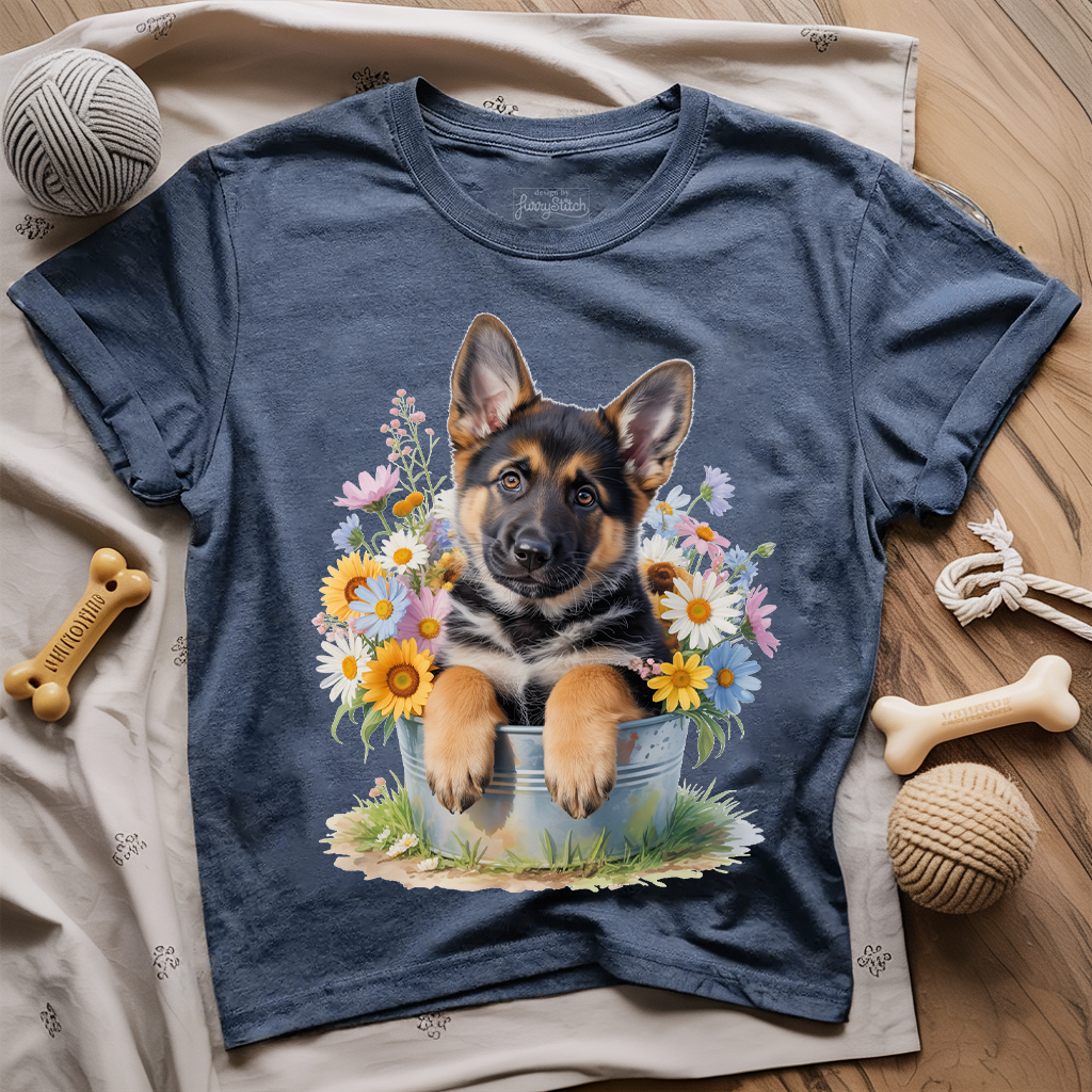 Flower Bucket Shepherd T-shirt