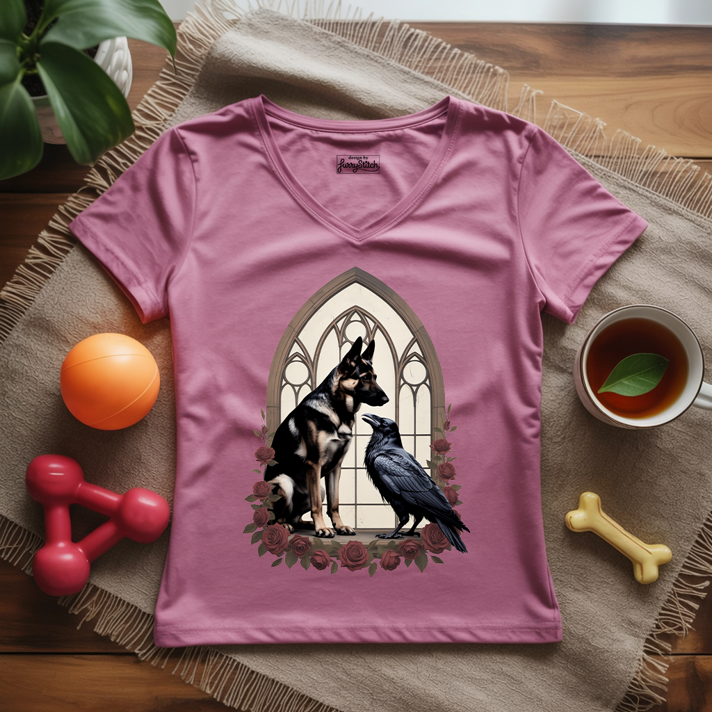 Gothic Shepherd Lady V-Neck