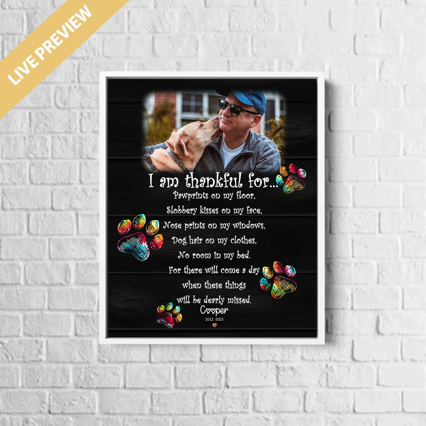 16x20 - Framed White - Mockup Canvas Dọc