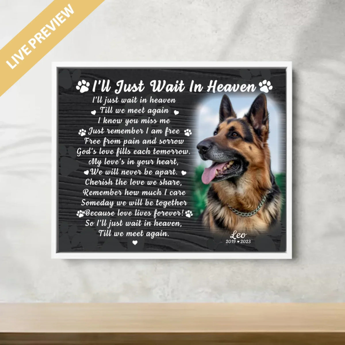 20x16 - Framed White - Mockup Canvas Ngang