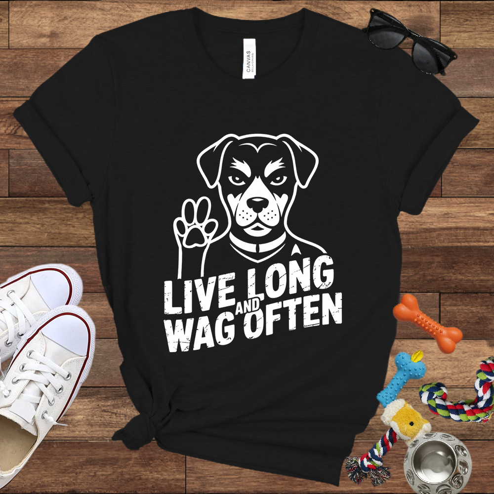 Live Long And Wag Often - Bella Canvas Tshirt - Gift for Dog Lovers