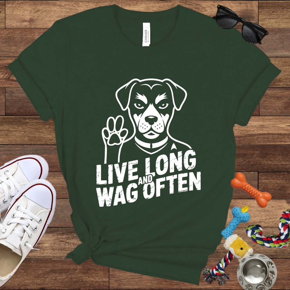 Live Long And Wag Often - Bella Canvas Tshirt - Gift for Dog Lovers