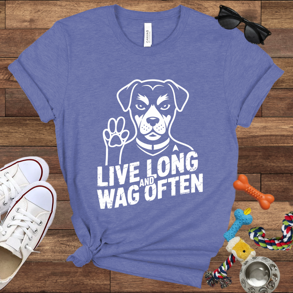 Live Long And Wag Often - Bella Canvas Tshirt - Gift for Dog Lovers