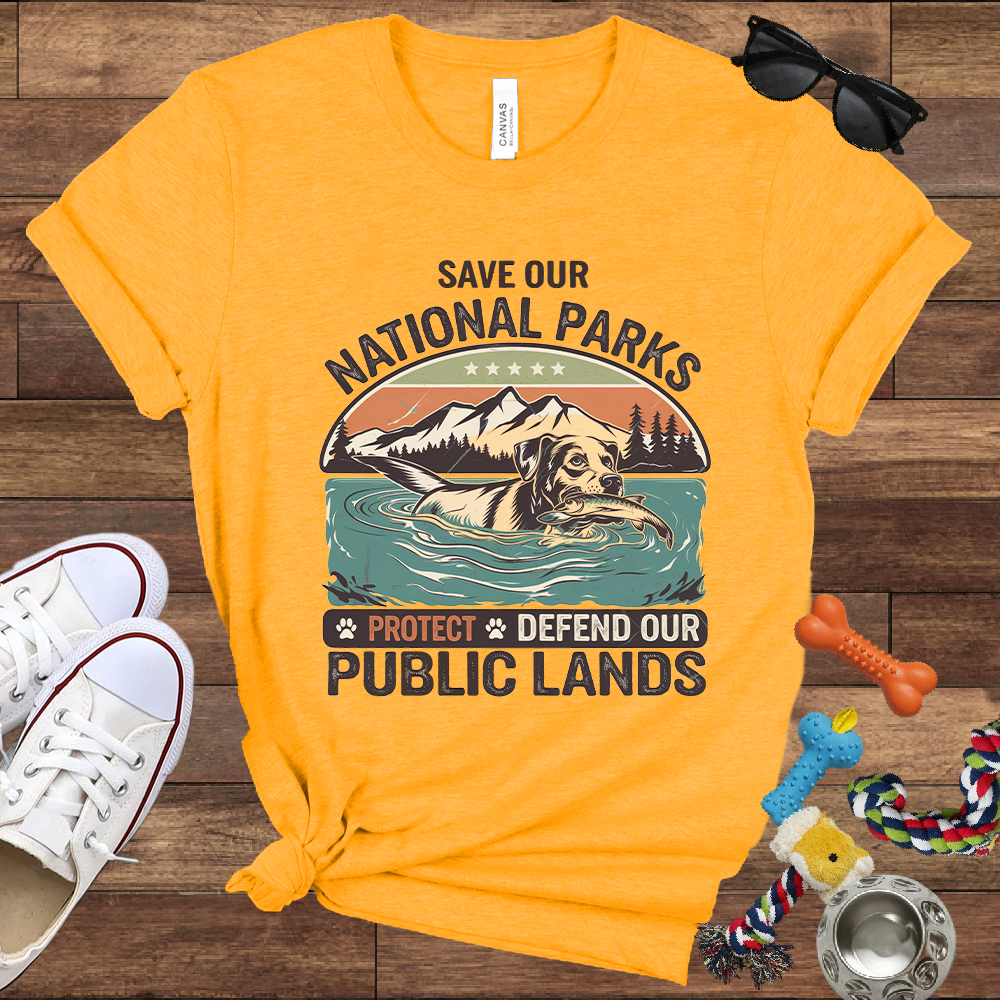 Save Our National Parks Protect Defend Our Public Lands - Bella Canvas TShirt - Presents For Dog Lovers