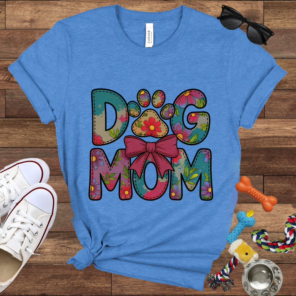 Floral Dog Mom - Bella Canvas Tshirt - Gift for Dog Mom