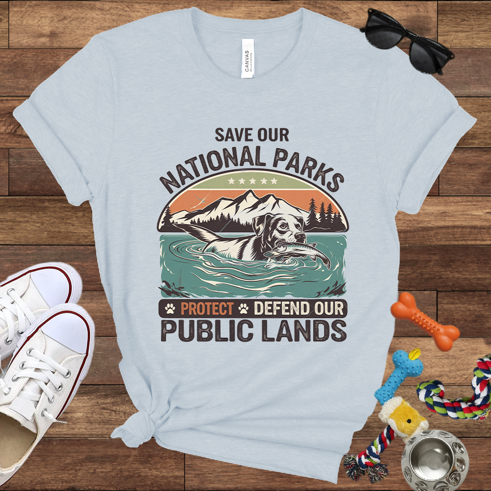 Save Our National Parks Protect Defend Our Public Lands - Bella Canvas TShirt - Presents For Dog Lovers