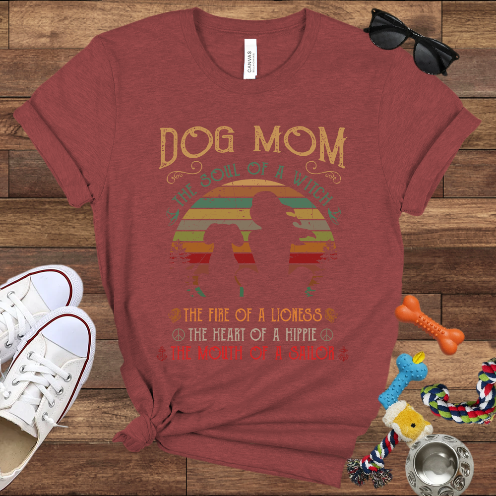 Dog Mom Soul Of A Witch Heart Of A Hippie, Mouth Of A Sailor - Bella Canvas Tshirt - Gifts for Dog Mom