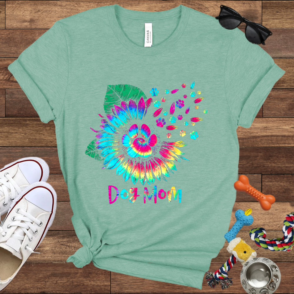 Dog Mom Sunflower - Bella Canvas T-shirt - Gift for Dog Lovers