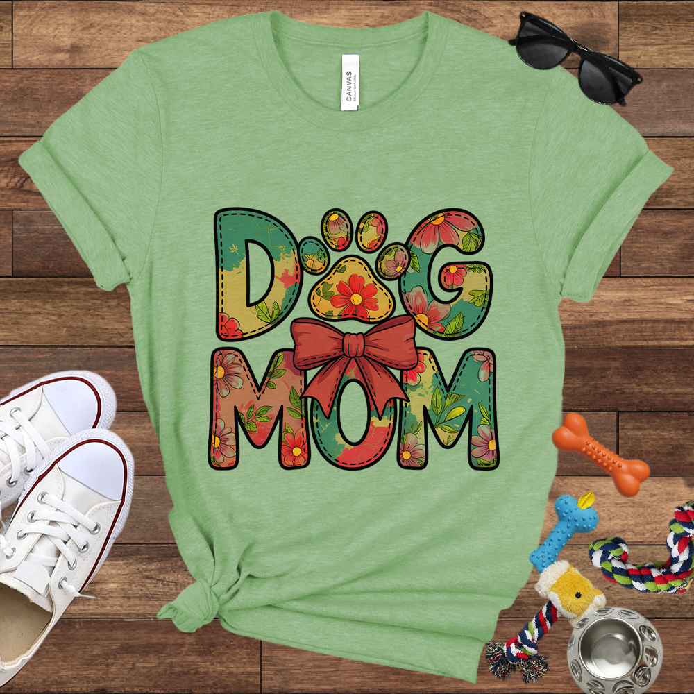 Floral Dog Mom - Bella Canvas Tshirt - Gift for Dog Mom