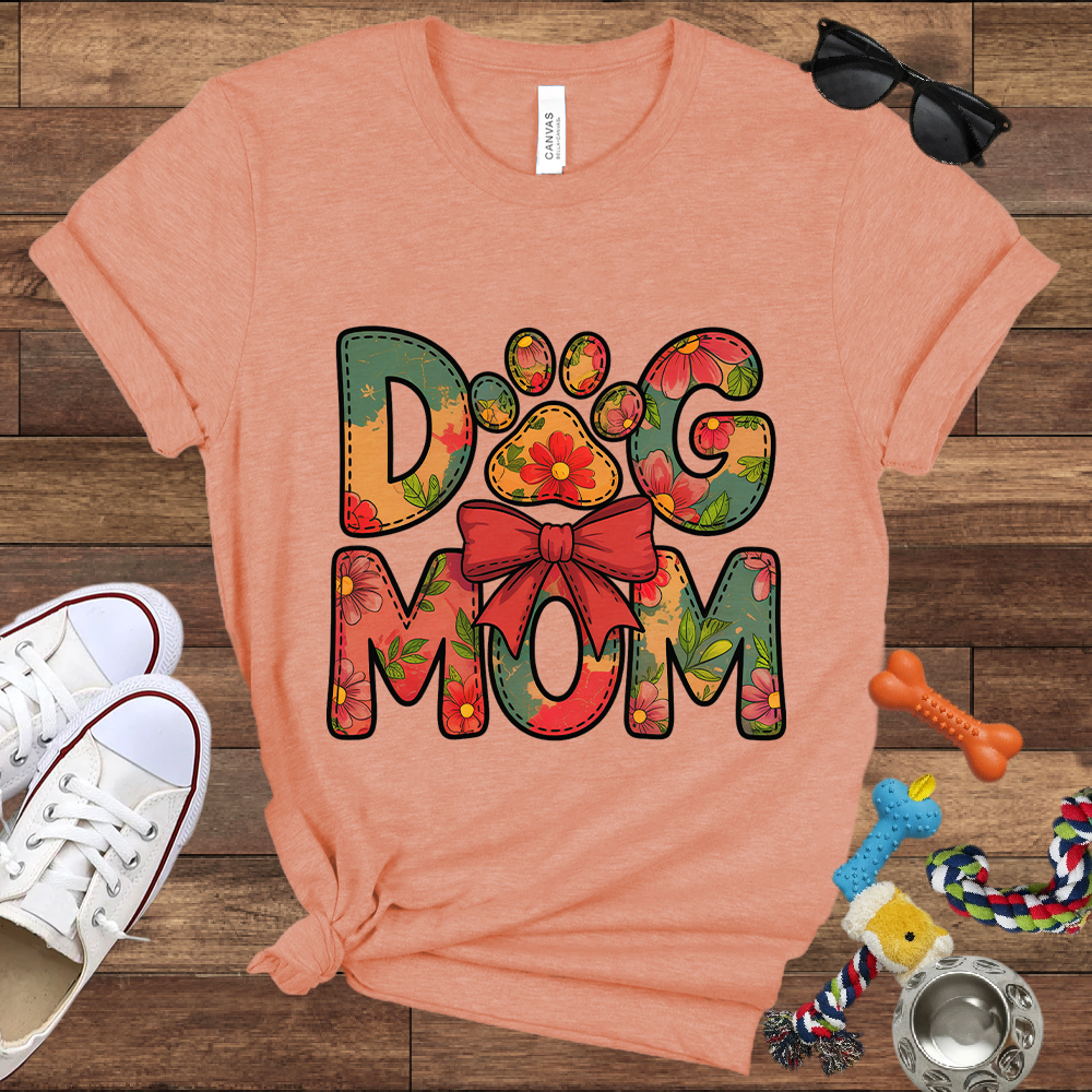 Floral Dog Mom - Bella Canvas Tshirt - Gift for Dog Mom