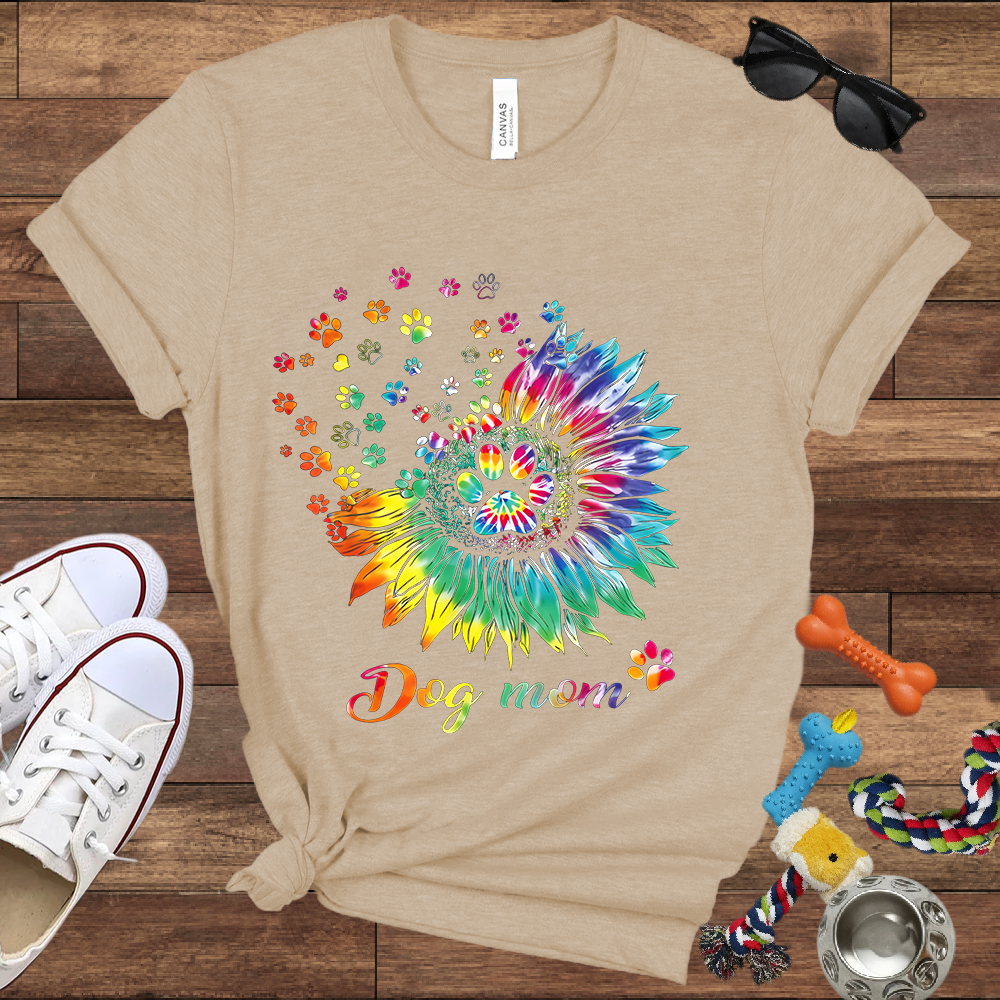 Colorful Dog Mom - Bella Canvas Tshirt – Gift for Dog Lovers & Owners