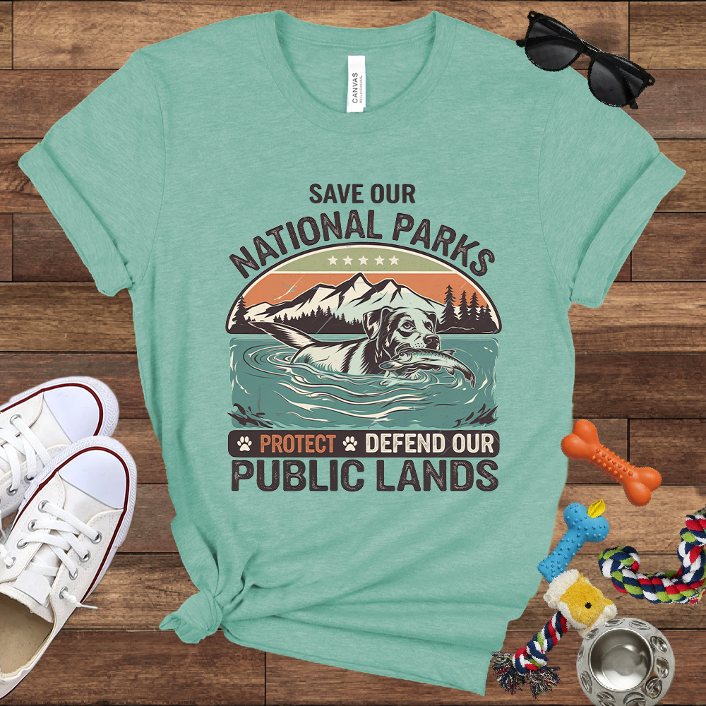 Save Our National Parks Protect Defend Our Public Lands - Bella Canvas TShirt - Presents For Dog Lovers
