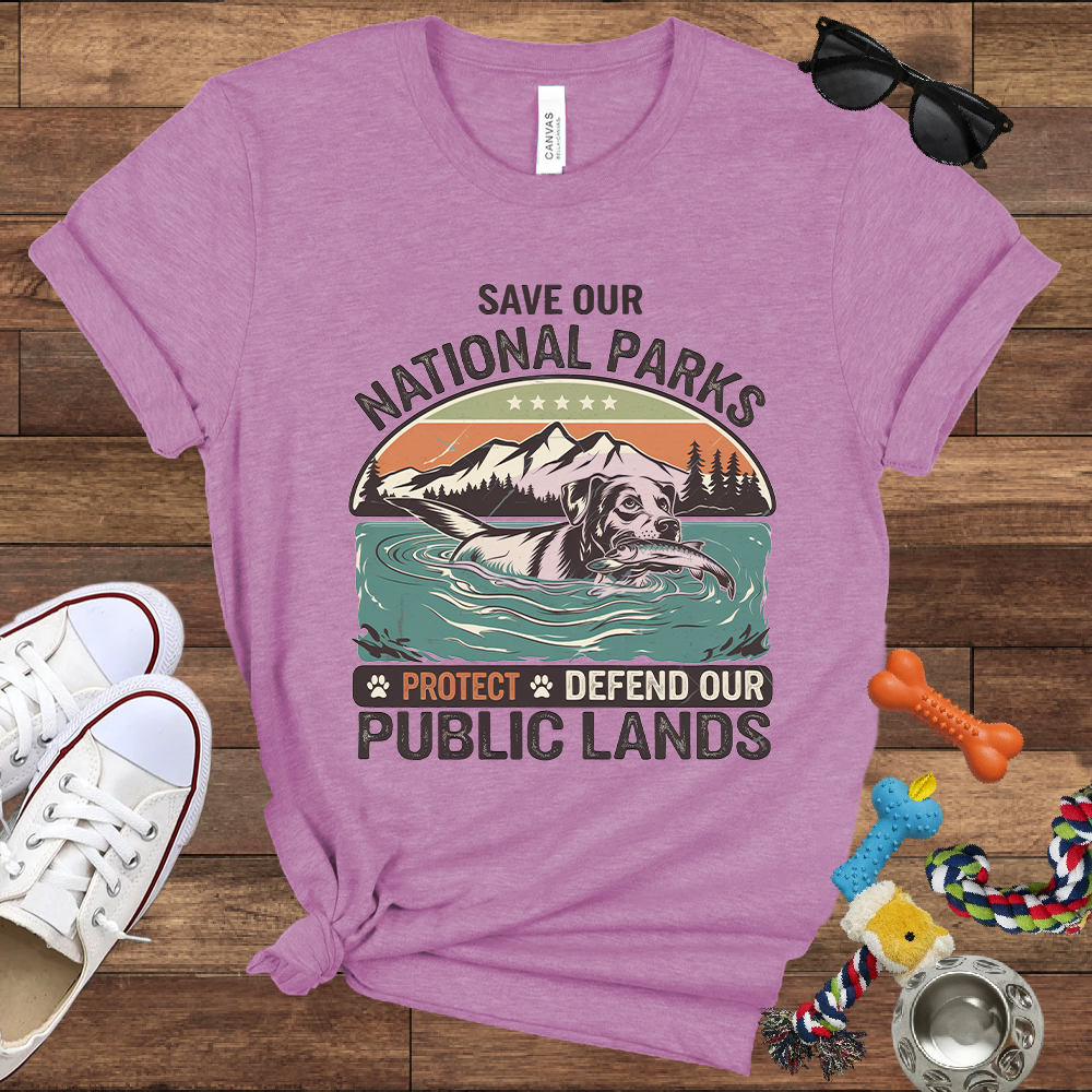 Save Our National Parks Protect Defend Our Public Lands - Bella Canvas TShirt - Presents For Dog Lovers