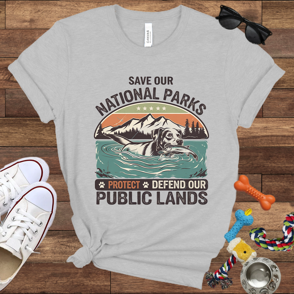 Save Our National Parks Protect Defend Our Public Lands - Bella Canvas TShirt - Presents For Dog Lovers