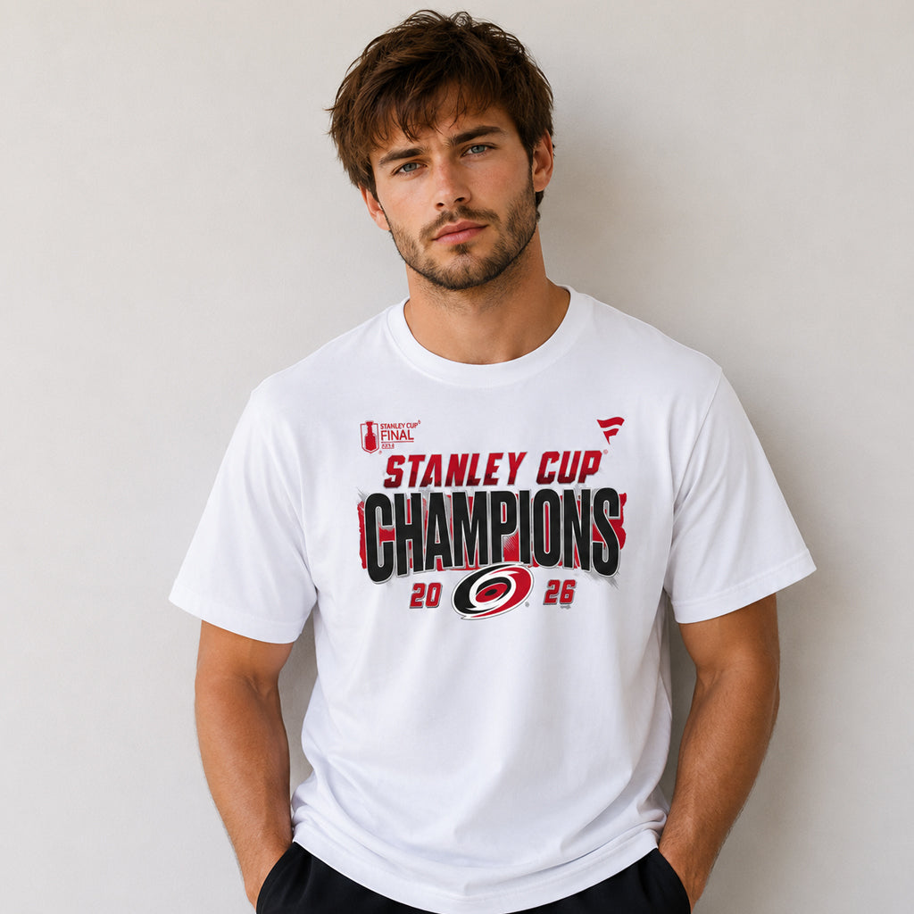 Unisex White Hockey Champions Roster Jersey Graphic T-Shirt for Hockey Fans