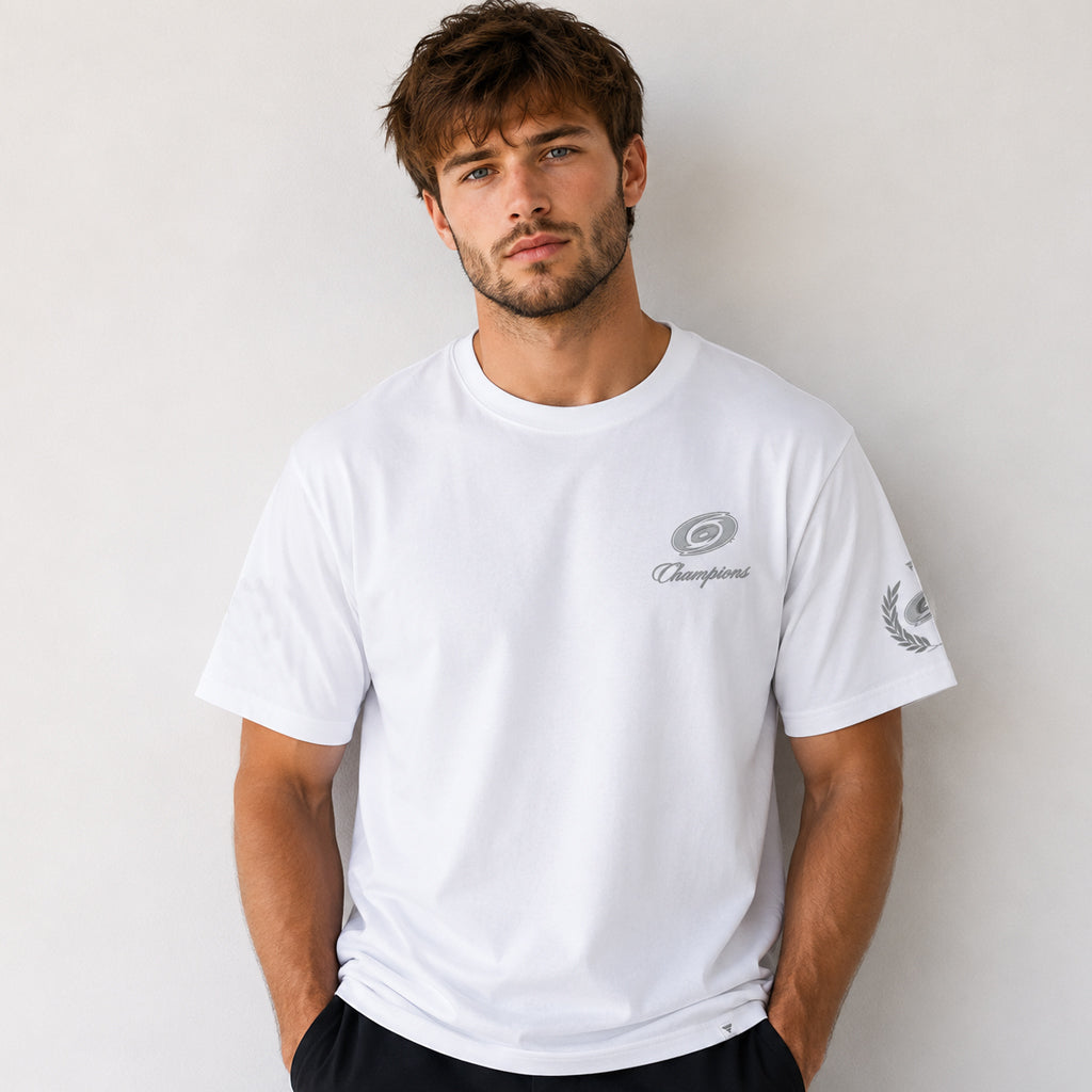 Unisex White Patriotic Hockey Champions Graphic Shirt for Hockey Fans