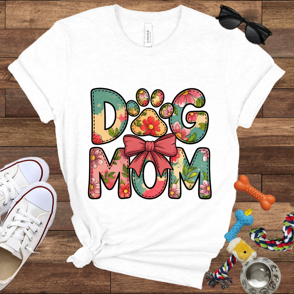 Floral Dog Mom - Bella Canvas Tshirt - Gift for Dog Mom