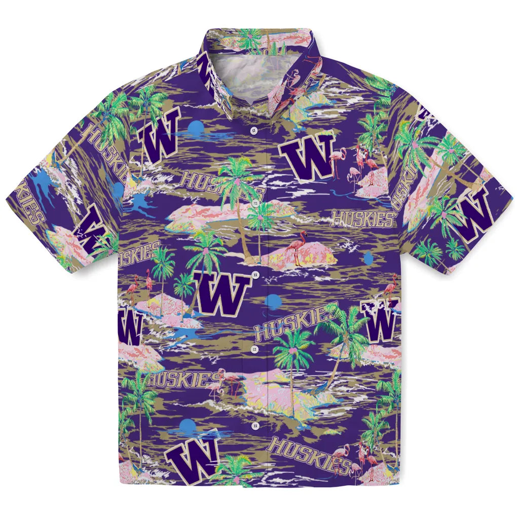 Washington Huskies Flamingo Retreat 2026 Hawaiian Shirt