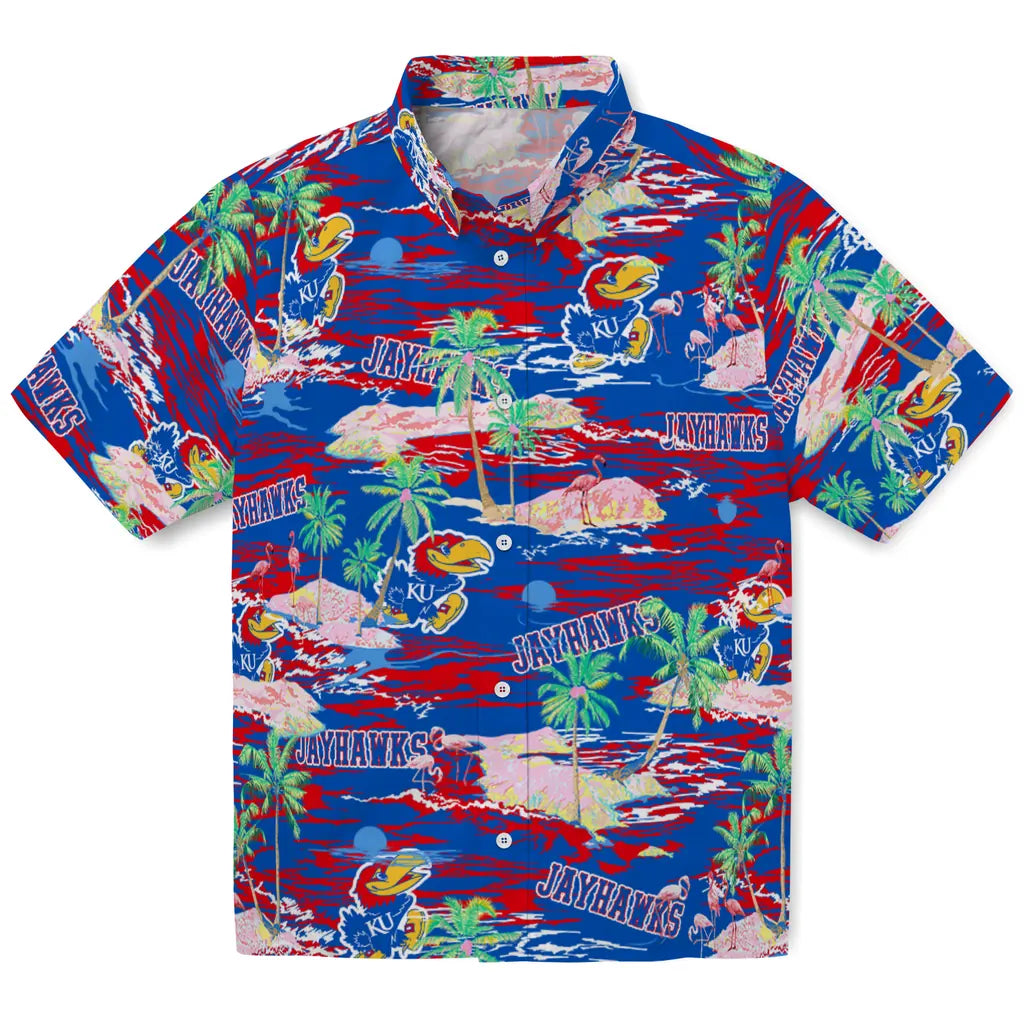 Kansas Jayhawks Flamingo Retreat 2026 Hawaiian Shirt