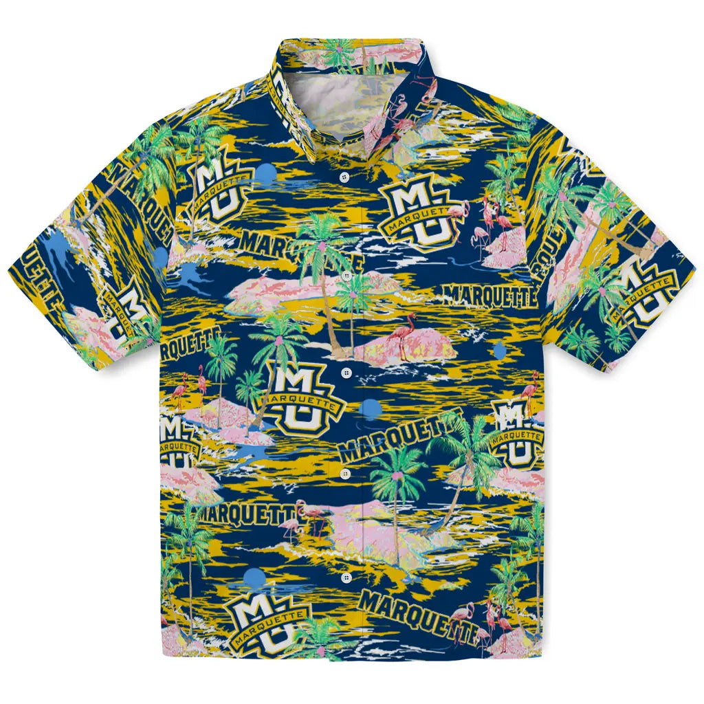 Marquette Golden Eagles Flamingo Retreat 2026 Hawaiian Shirt