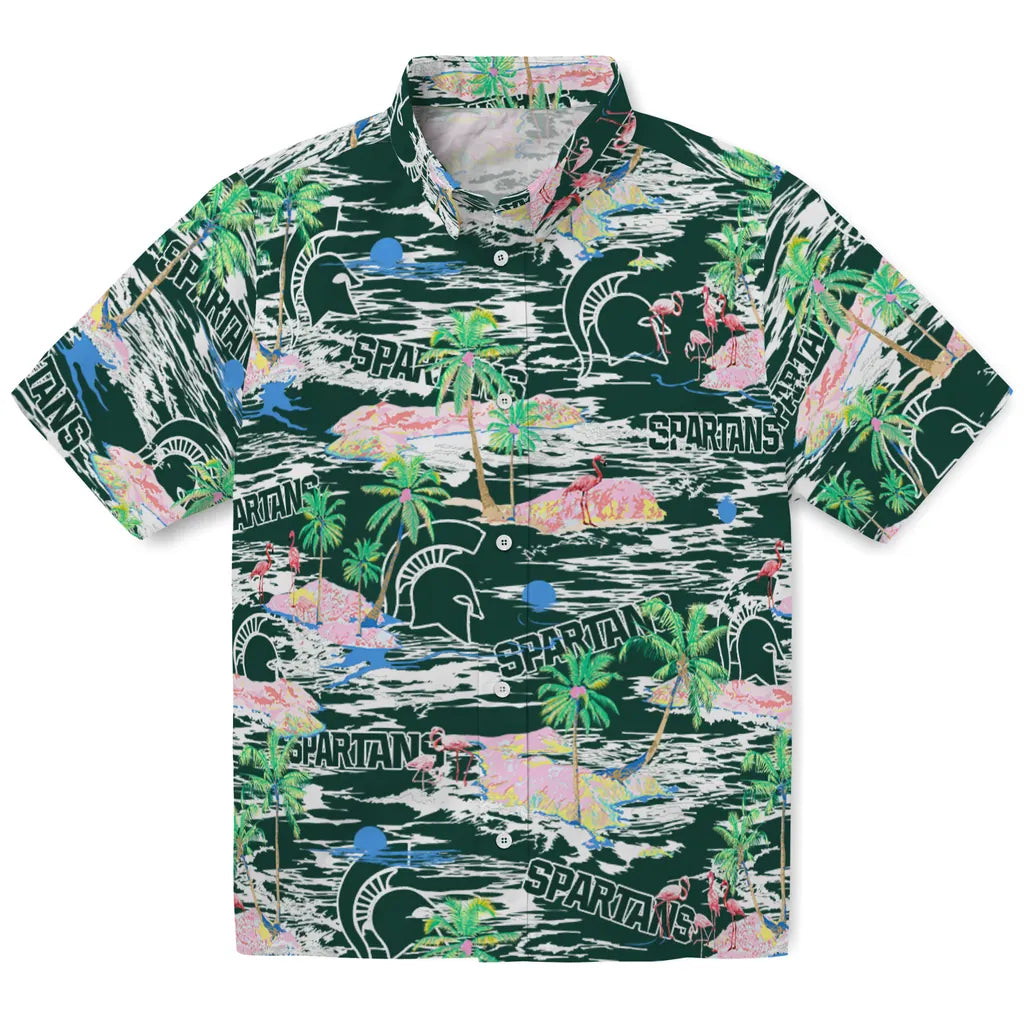 Michigan State Spartans Flamingo Retreat 2026 Hawaiian Shirt