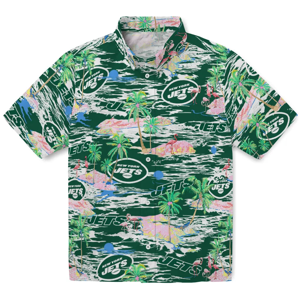 New York Jets Flamingo Retreat 2026 Hawaiian Shirt