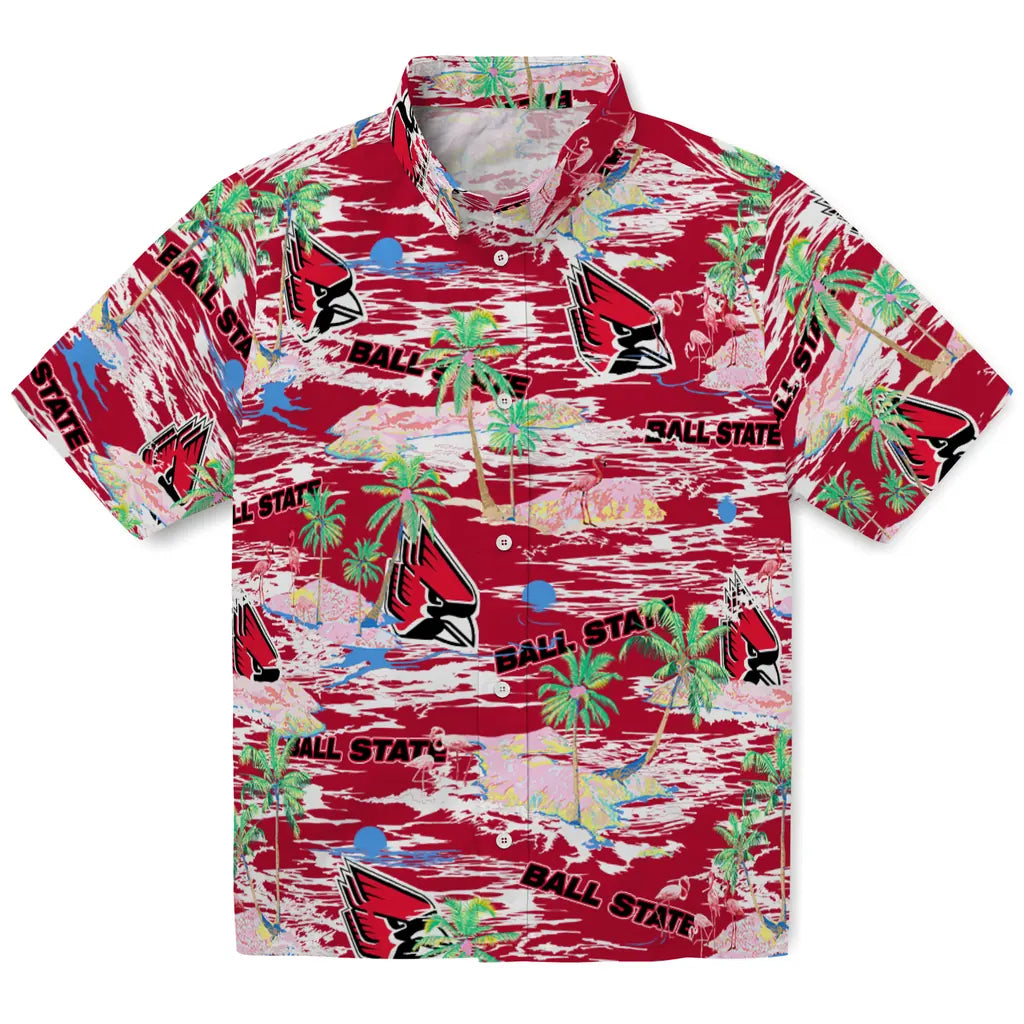 Ball State Cardinals Flamingo Retreat 2026 Hawaiian Shirt