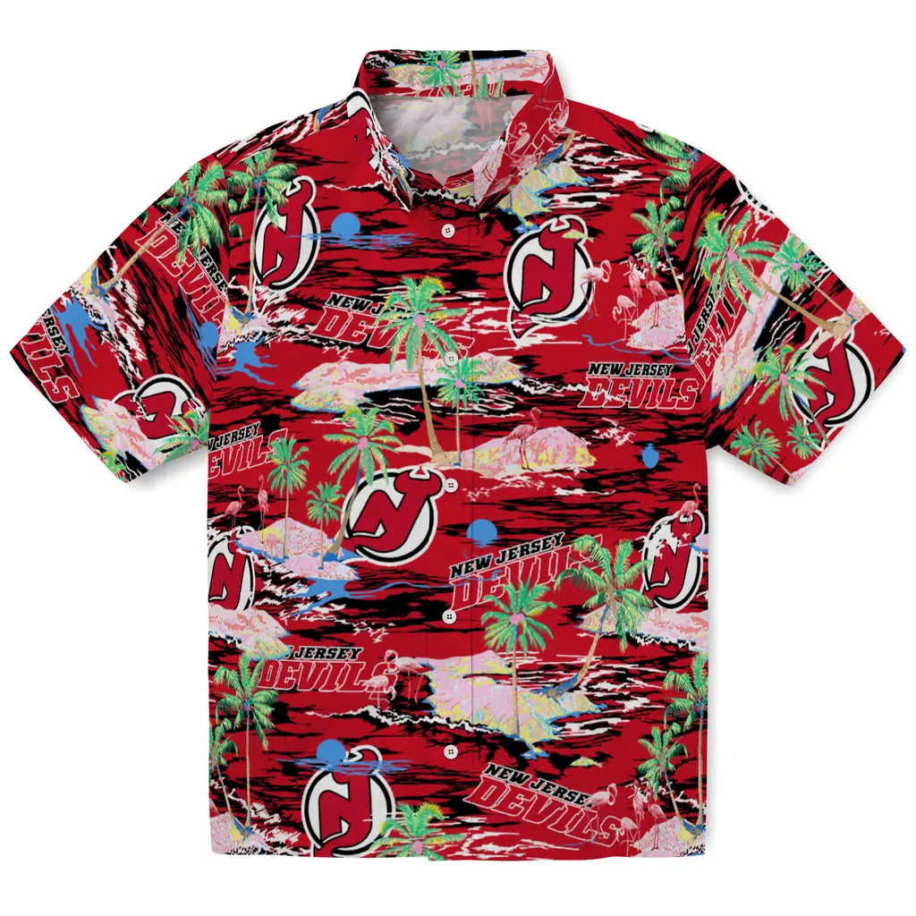 New Jersey Devils Flamingo Retreat 2026 Hawaiian Shirt