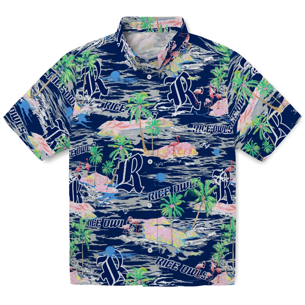 Rice Owls Flamingo Retreat 2026 Hawaiian Shirt