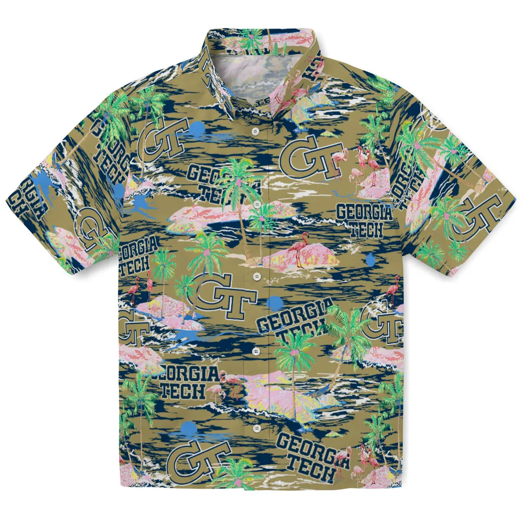 Georgia Tech Yellow Jackets Flamingo Retreat 2026 Hawaiian Shirt