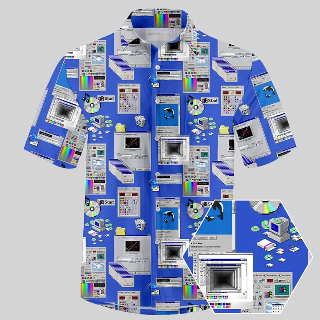 Retro Steam Windows Interface Hawaiian Shirt