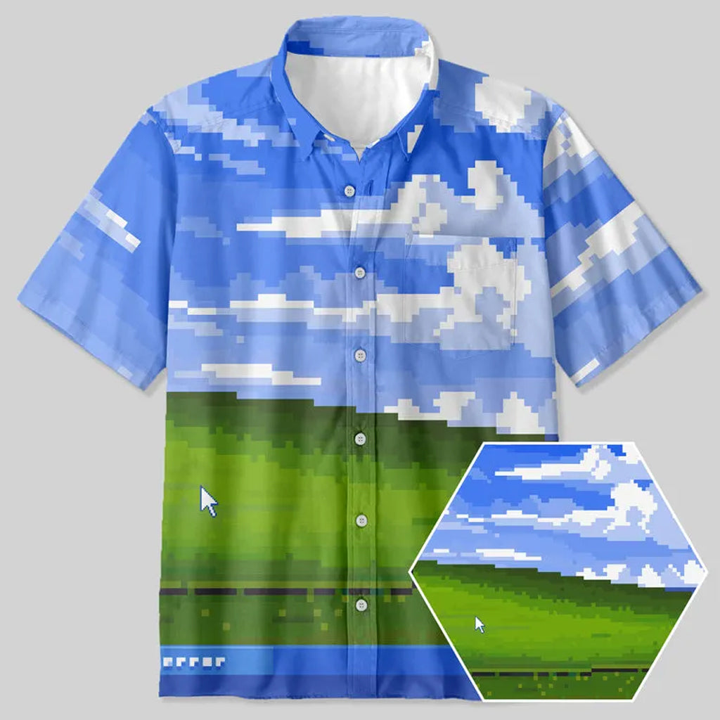 Win XP Wallpaper Pixel Hawaiian Shirt