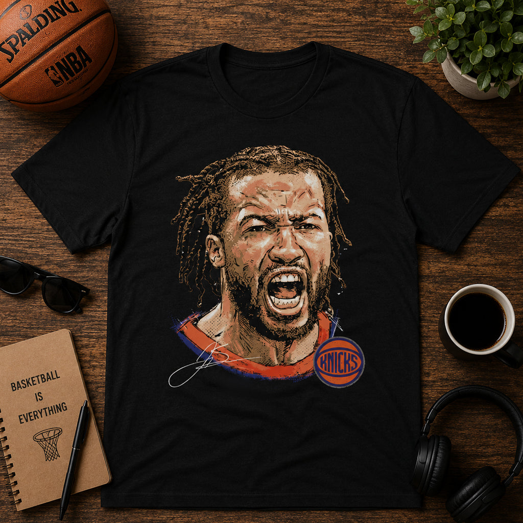Unisex Black Portrait Graphic Shirt for Basketball Fans