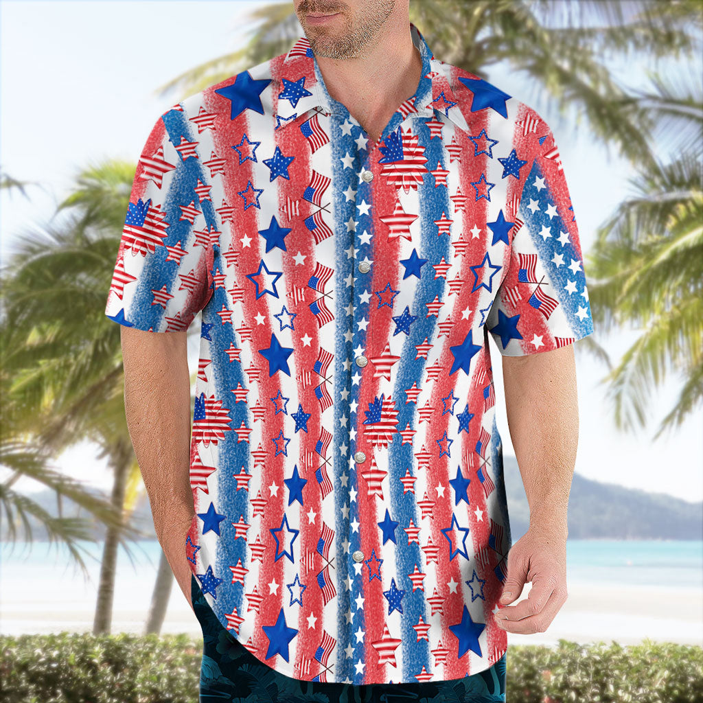 Patriotic American Flag Hawaiian Shirt Independence Day