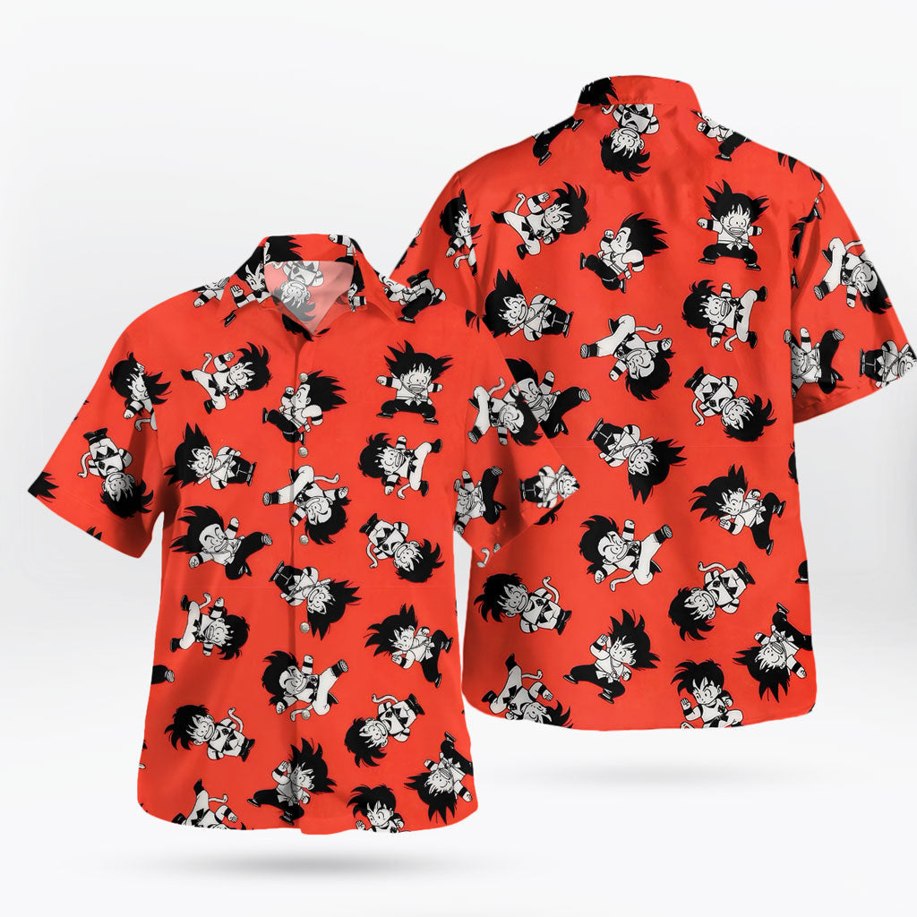 Kid Martial Arts Orange Anime Hawaiian Shirt
