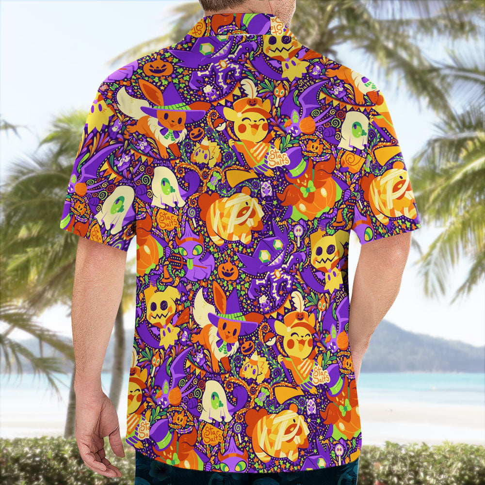 Halloween Party Cute Creature Hawaiian Shirt