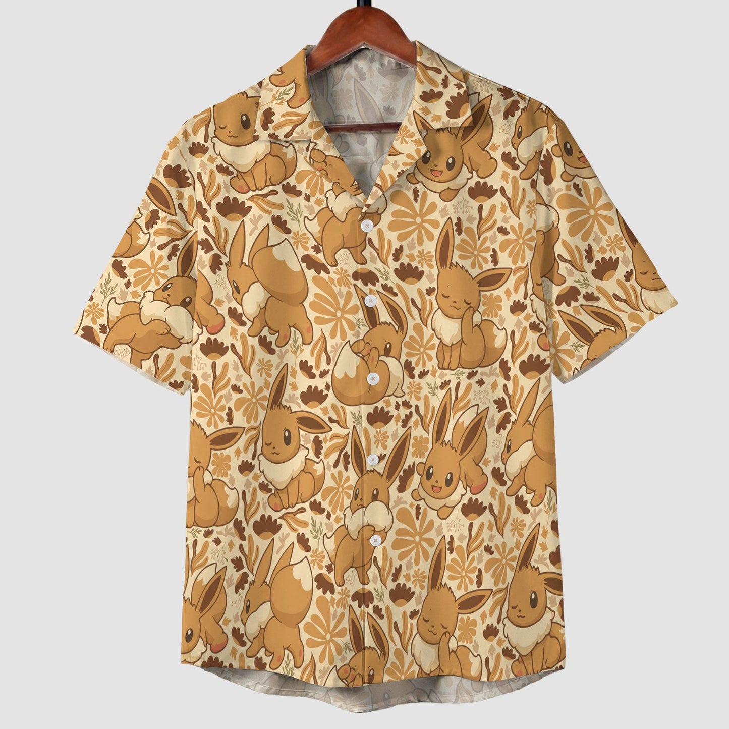 Anime Eevee Autumn Floral Kawaii Hawaiian Shirt