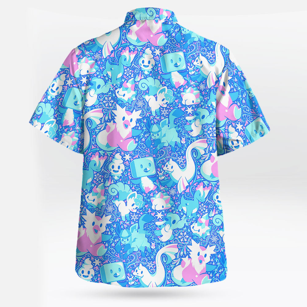 Aurora Beam Hawaiian Shirt Light Blue Cosmic Vibes