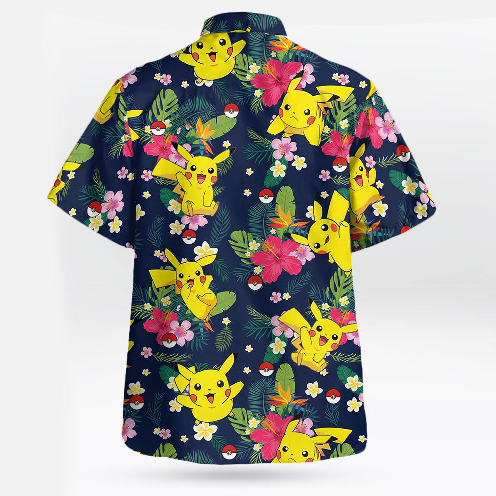 Electric Mouse Floral Pattern Hawaiian Shirt