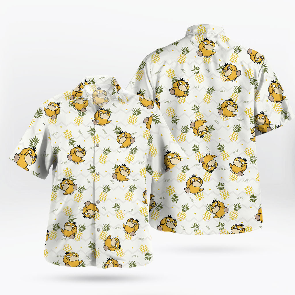 Cute Yellow Duck Pineapple Pattern Hawaiian Shirt