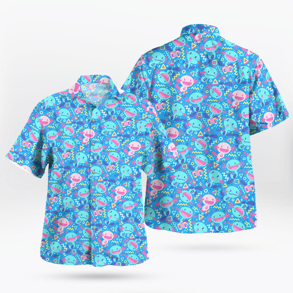 Blue Tropical Creature Pattern Hawaiian Shirt