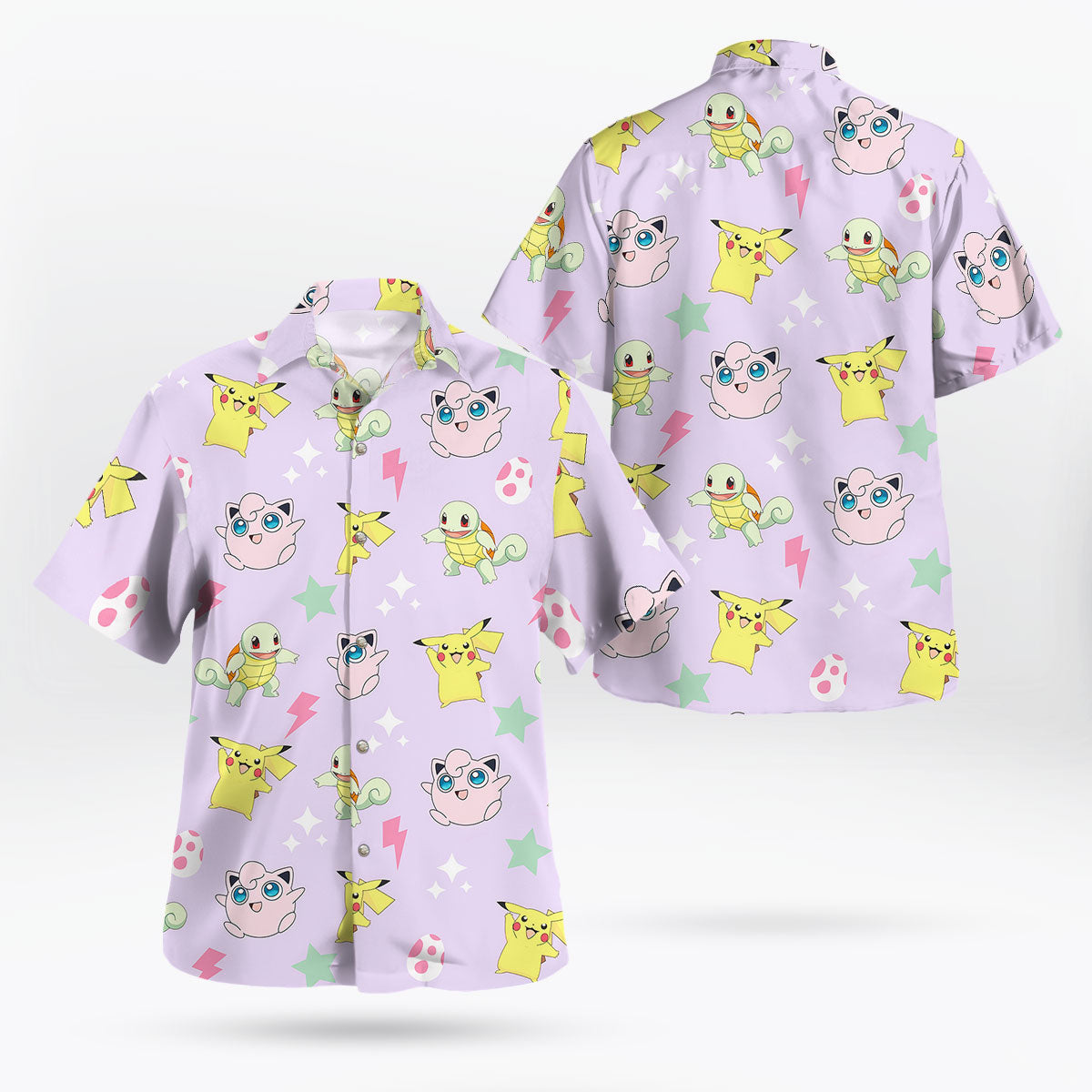Cute Mini Print Button-Up Hawaiian Shirt