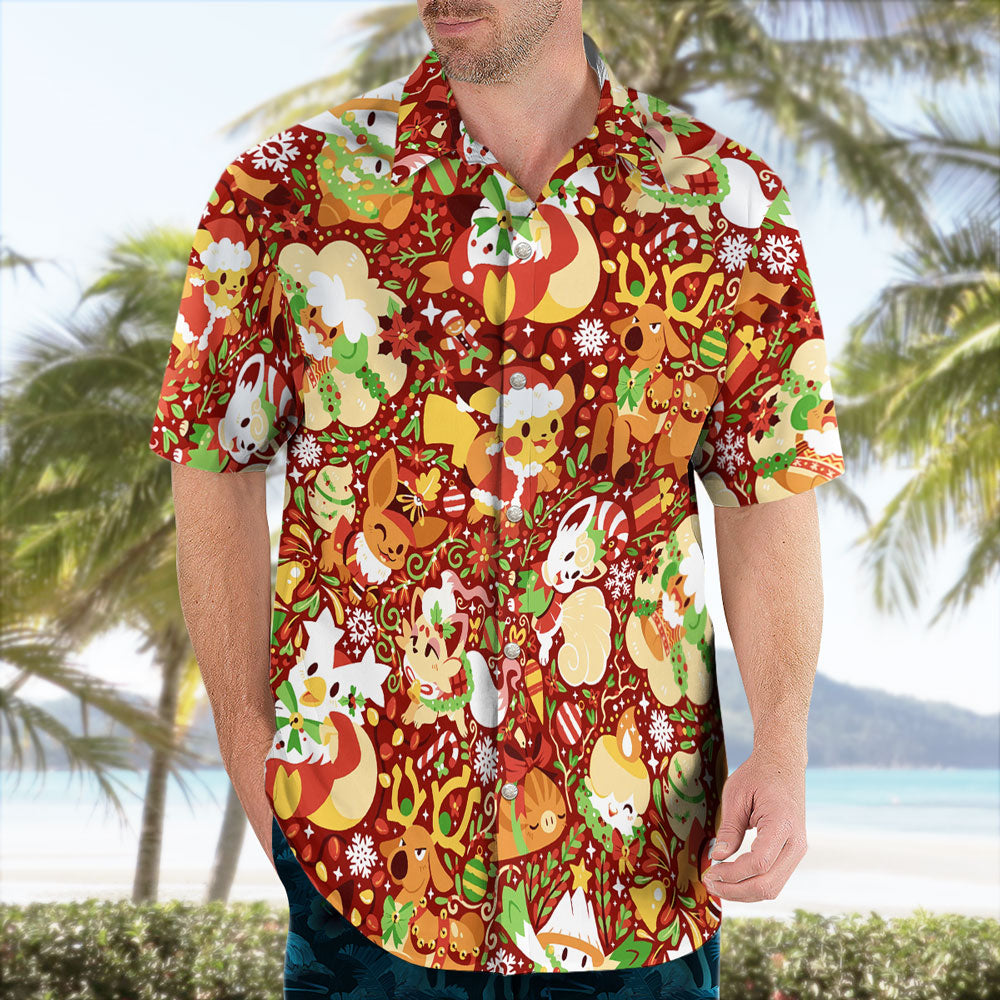 Festive Christmas Tropical Hawaiian Shirt