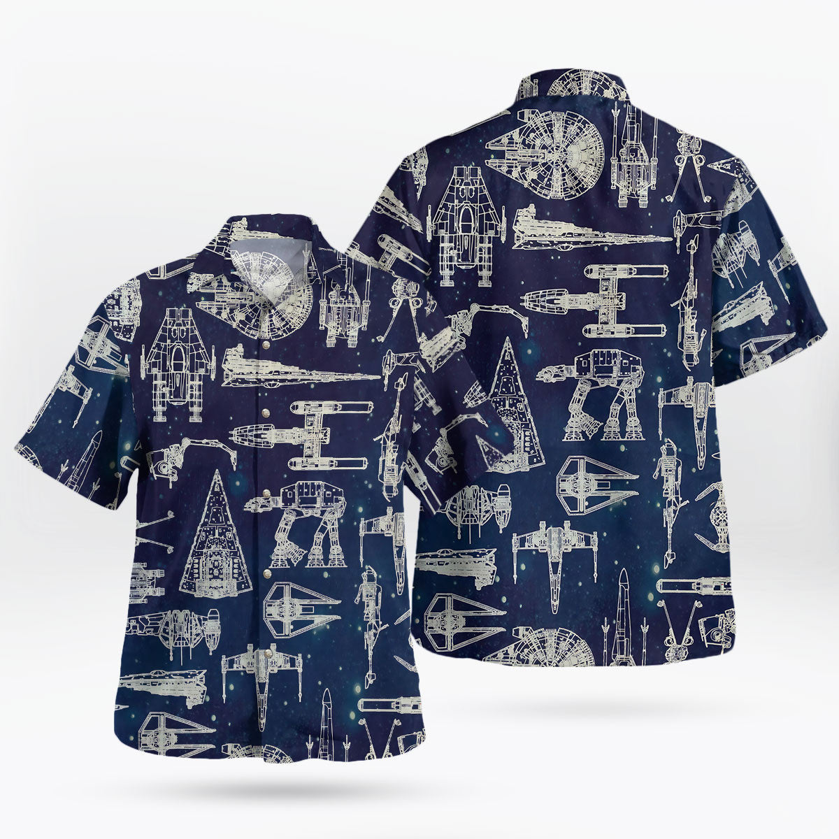 Blueprint Aloha Pattern Hawaiian Shirt