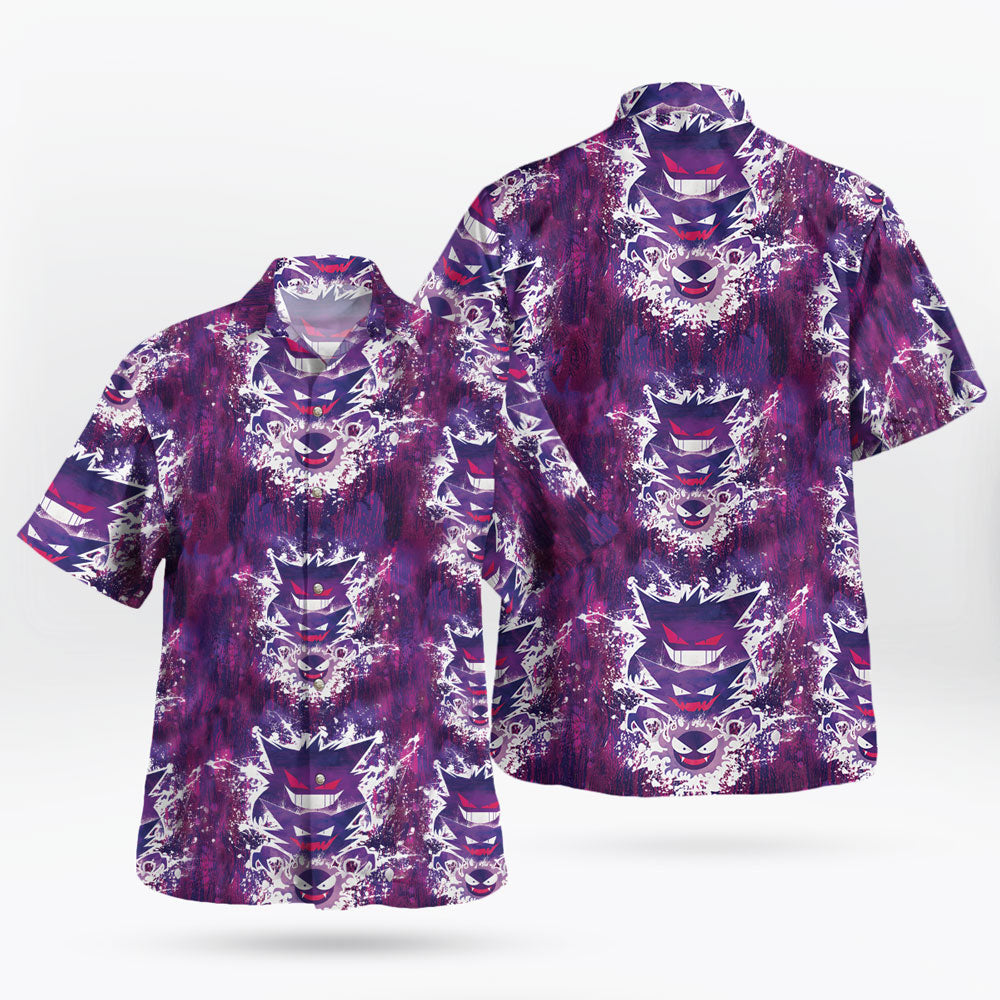 Shadow Ghost Anime Tropical Print Hawaiian Shirt