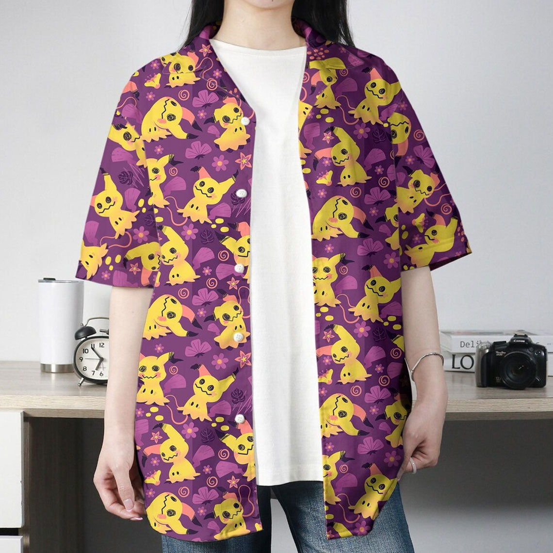 Purple Ghost Pattern Hawaiian Shirt