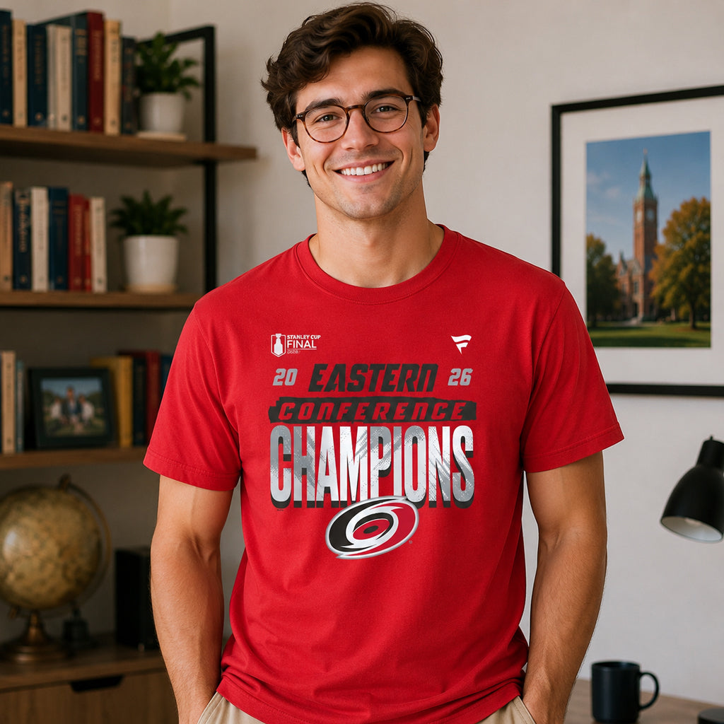 Unisex Red 2026 Eastern Conference Champions Graphic Shirt for Hockey Fans