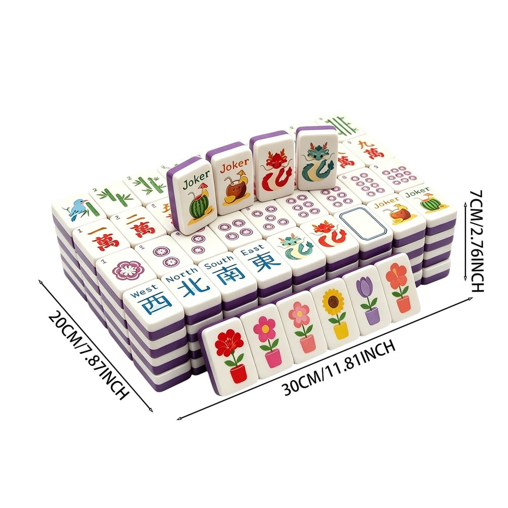 Floating American Mahjong Tile Set Colorful Pool Design for Summer Water Games 160 Piece EVA Foam Set with Dice