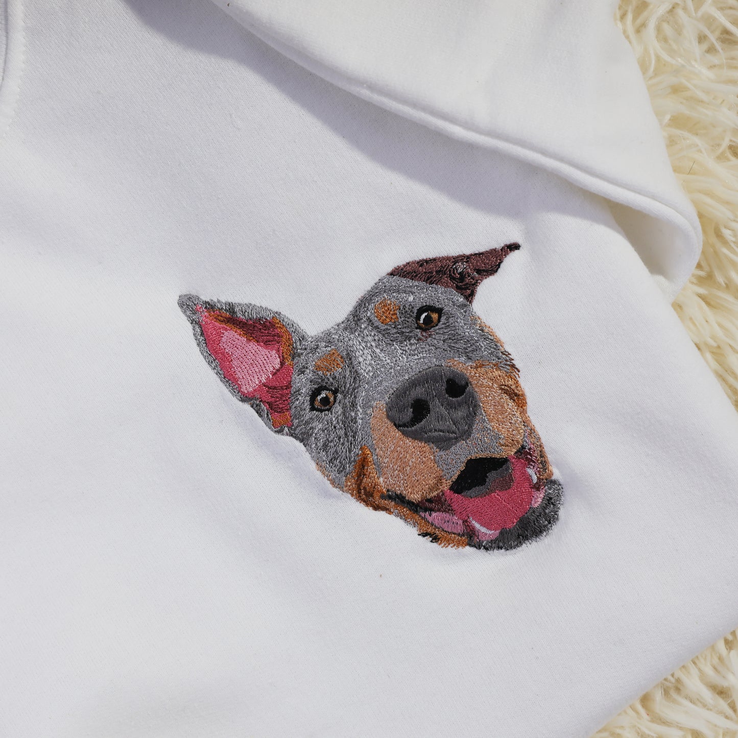 Custom Embroidered Pet Portrait Sweatshirt