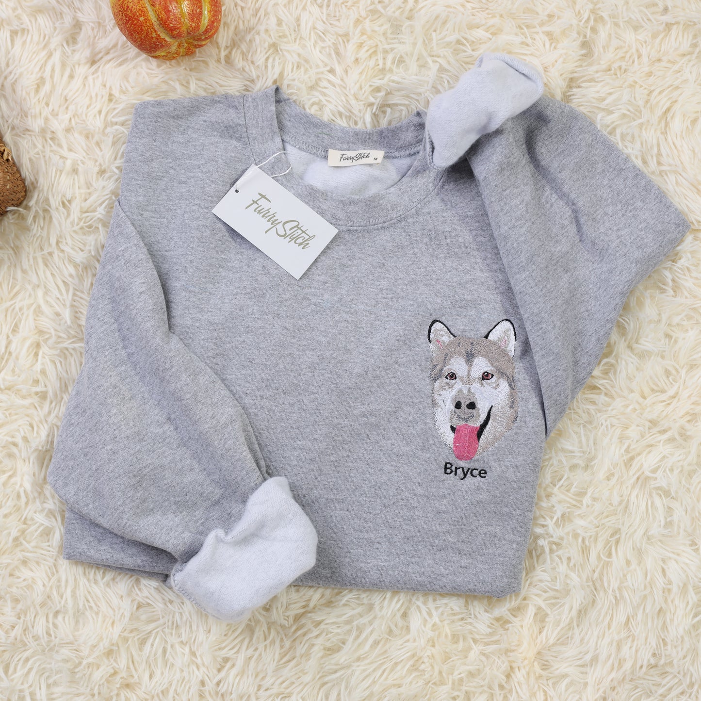 Custom Embroidered Pet Portrait Sweatshirt